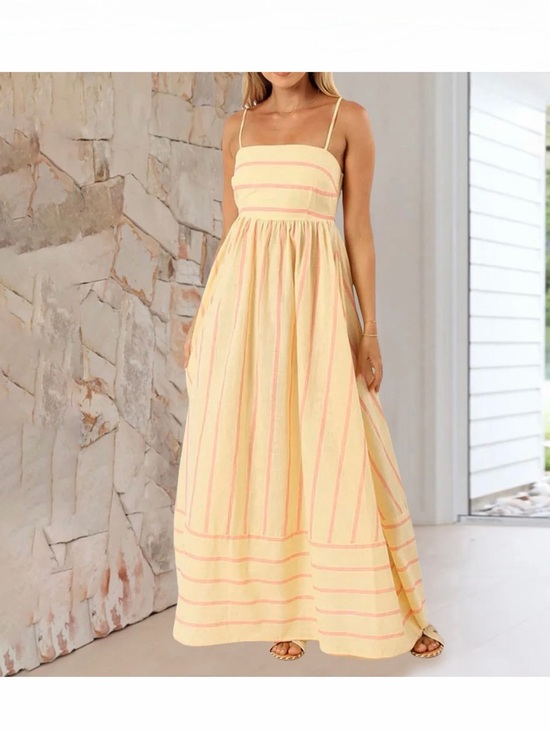 Dresses & Skirts - Sunrise Striped Maxi Dress - Yellow